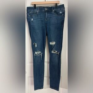 Torrid Distressed Bombshell Skinny Jeans in Deep Blue